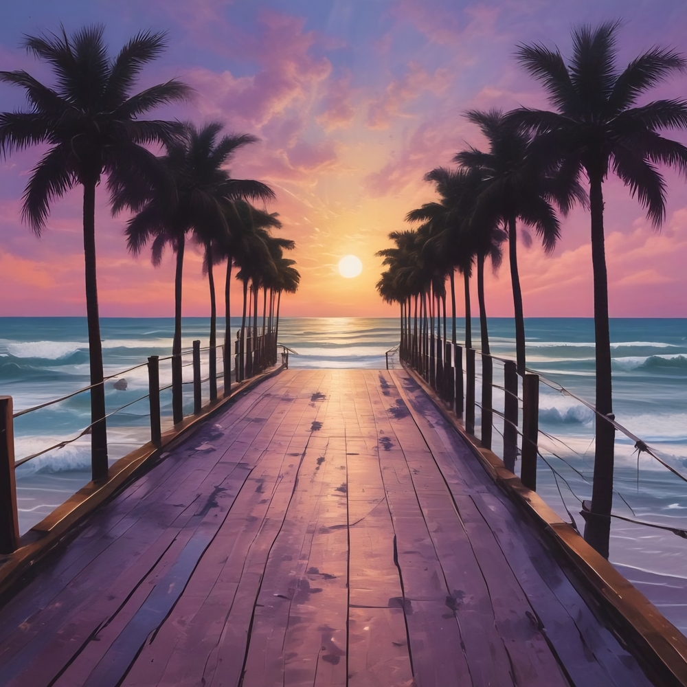 Sunset Beach Walkway Print 8x10